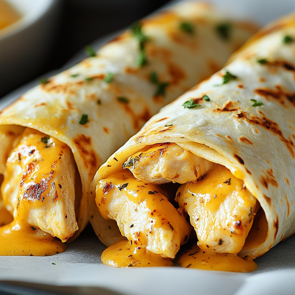 Cheesy Garlic Chicken Wraps​