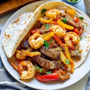 steak and shrimp fajitas​