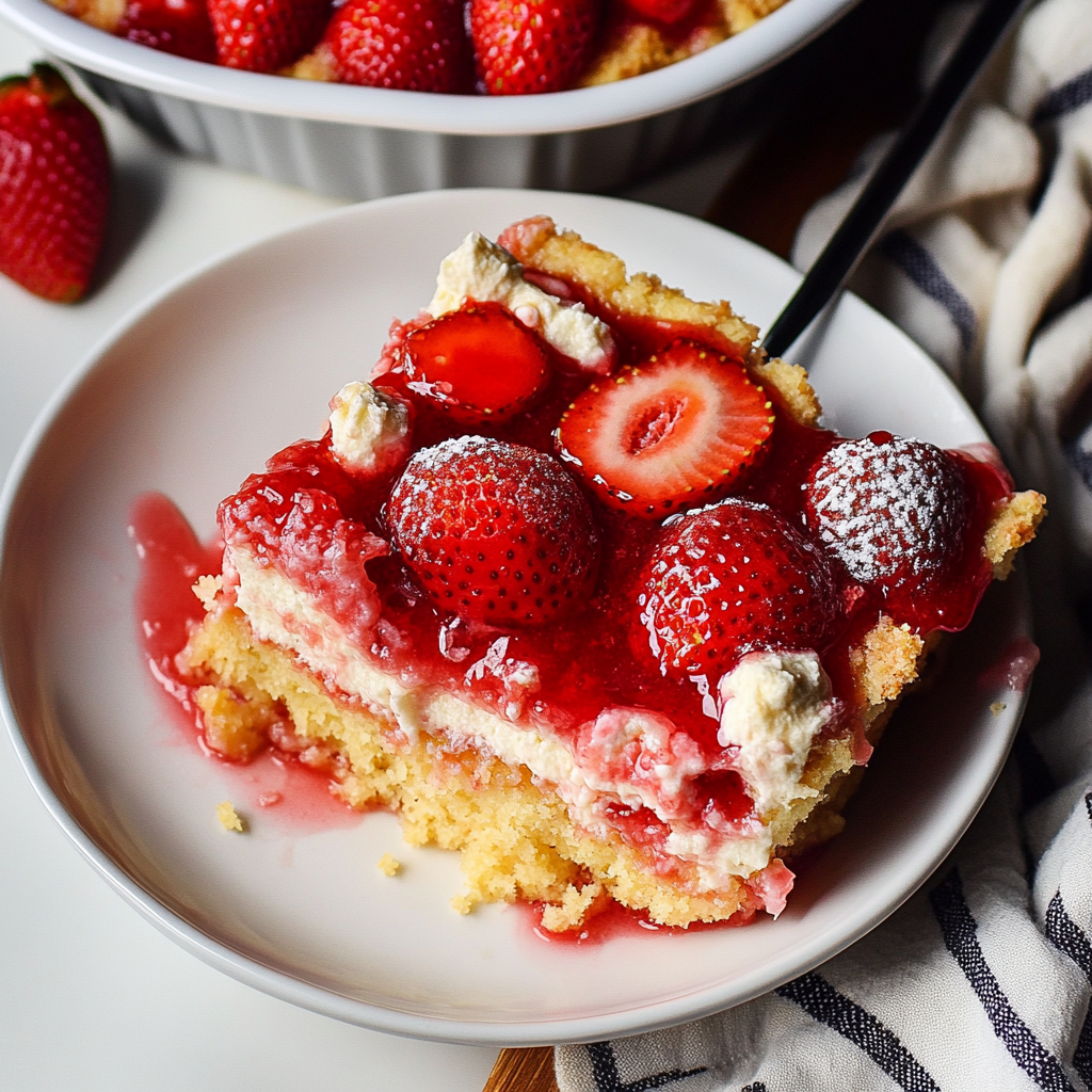 Strawberry Cheesecake Dump Cake: The Easiest Delicious Dessert Ever!