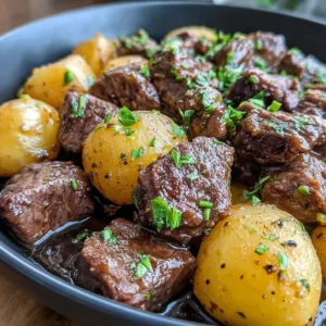 Garlic Butter Beef Bites & Potatoes