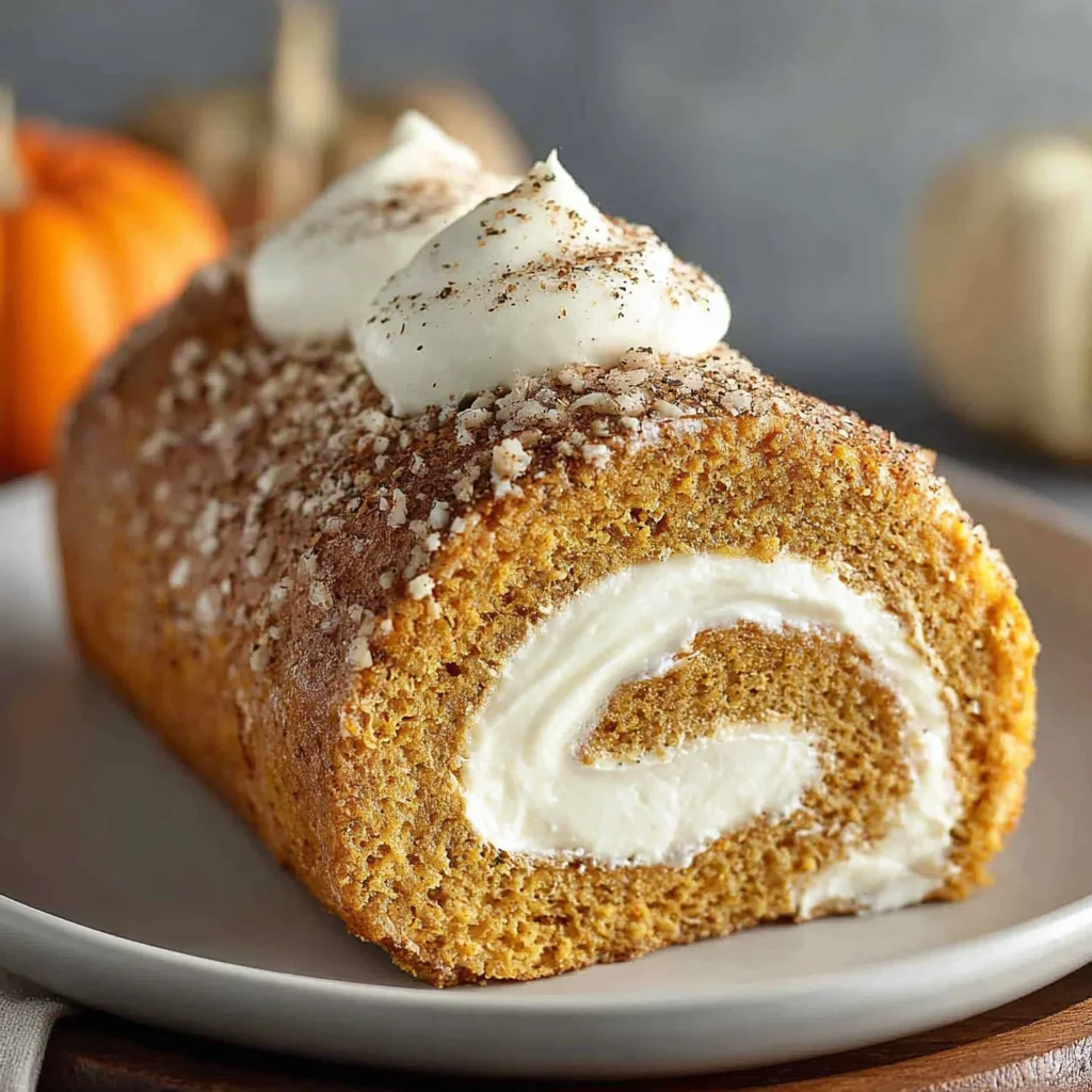 Fall Pumpkin Spice Roll Cake