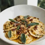 Pumpkin Ravioli with Pecan Crumble