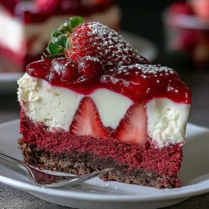 Red Velvet Strawberry Cheesecake