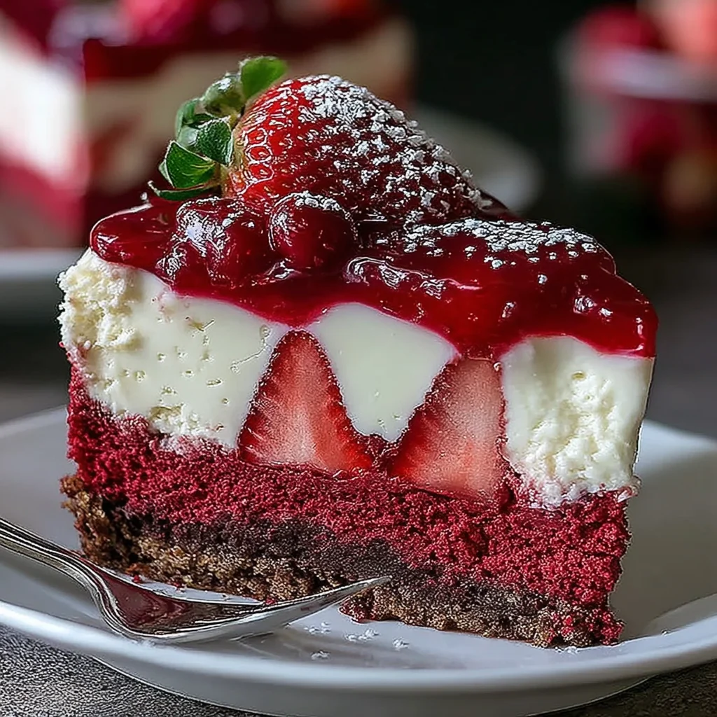 Red Velvet Strawberry Cheesecake