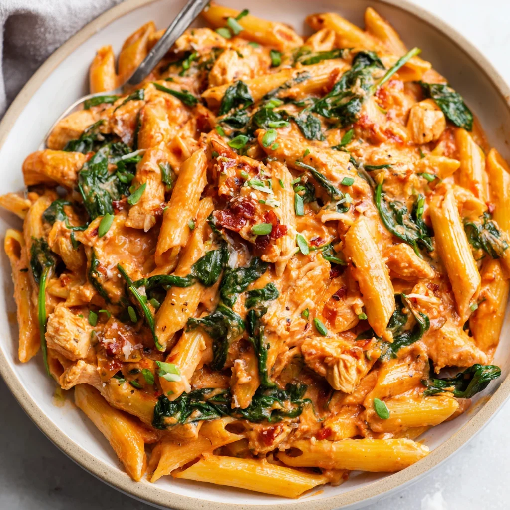 Tomato Spinach Chicken Pasta