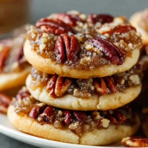 Chewy Pecan Pie Cookies with Caramelized Filling