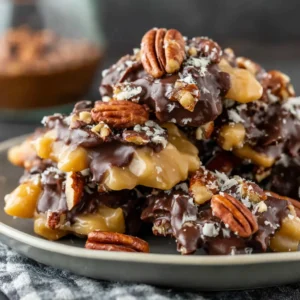 Chocolate Pecan Turtle Clusters