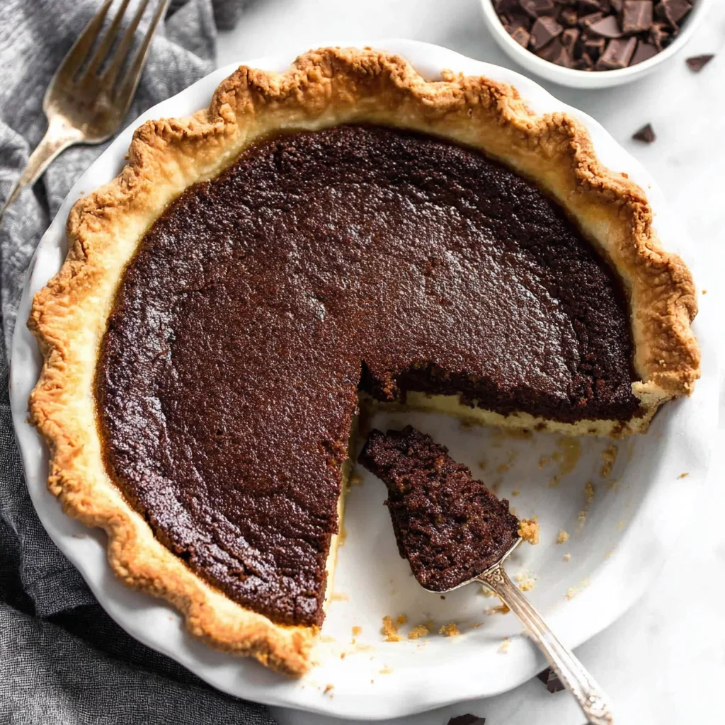 Classic Chocolate Chess Pie with a Buttery Crust