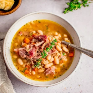 Easy Slow Cooker Ham Bone Bean Soup