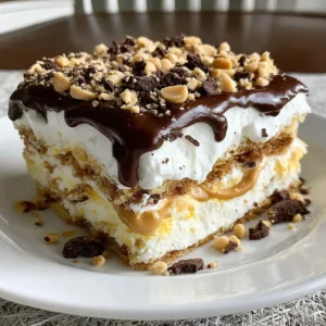 Peanut Butter Chocolate Eclair Cake