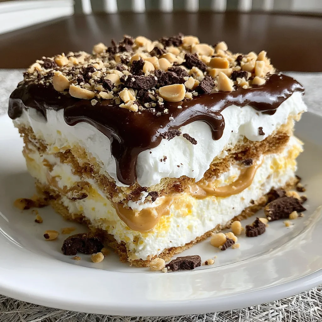Peanut Butter Chocolate Eclair Cake