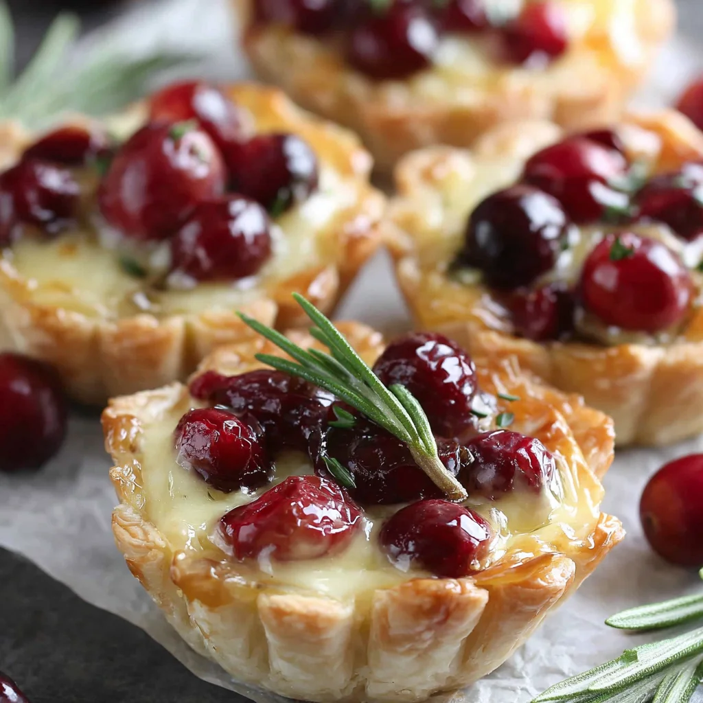 Savory Cranberry and Brie Tartlets