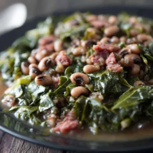 Crockpot Black Eyed Peas and Collard Greens