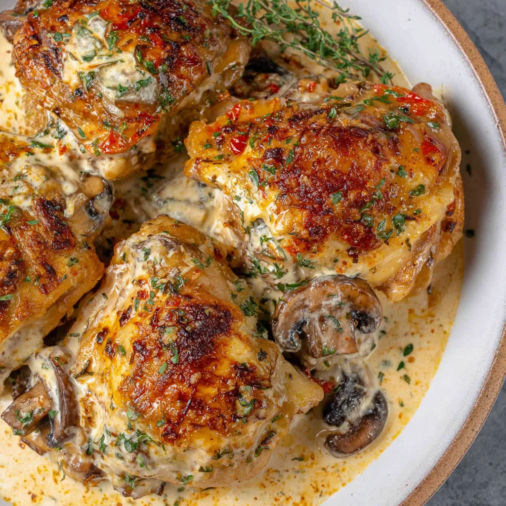 Oven Baked Creamy Chicken Thighs