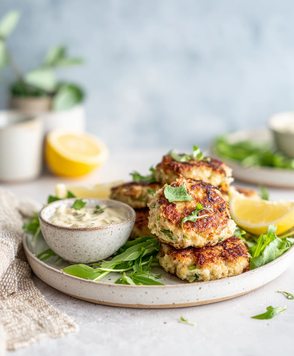 Fishcakes with Eggplant Yogurt Sauce