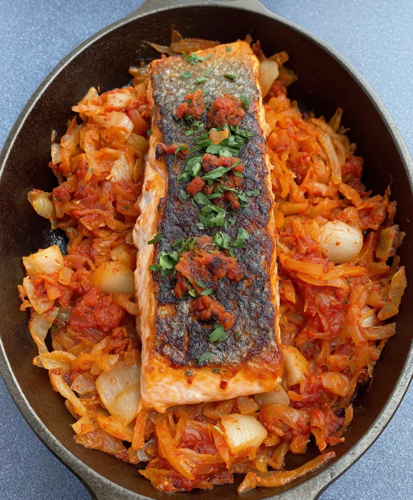 Kimchi baked salmon