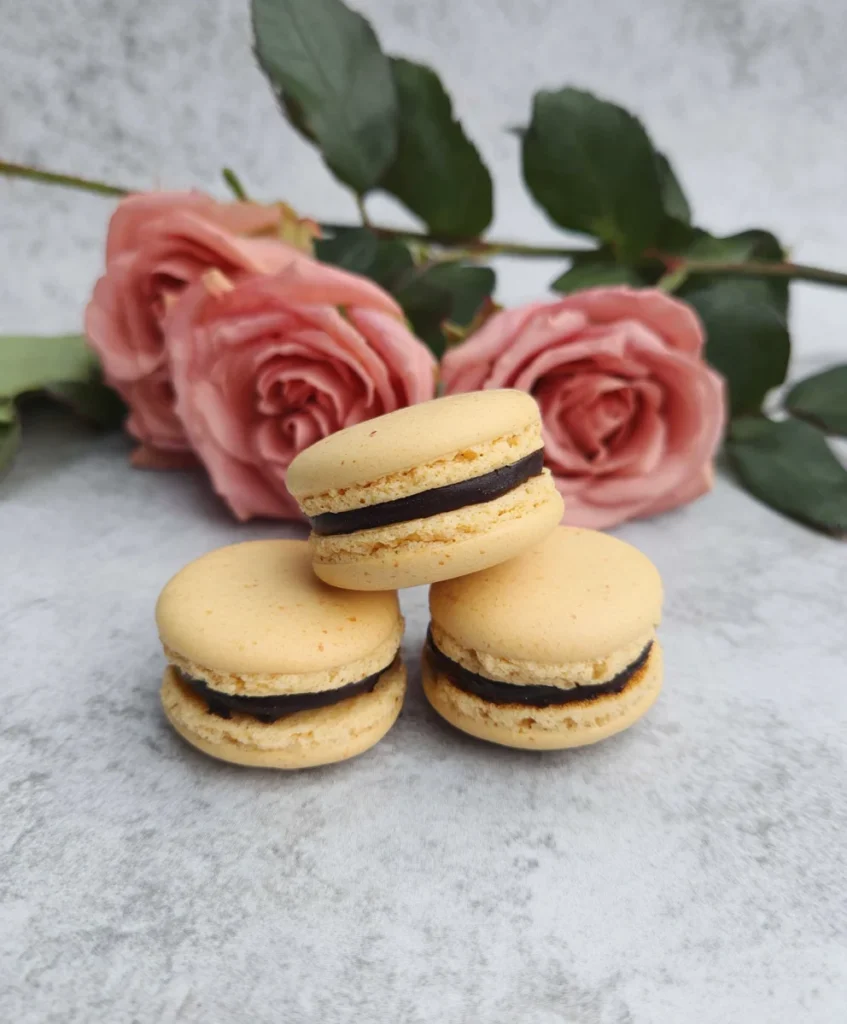 Macarons with dark chocolate filling