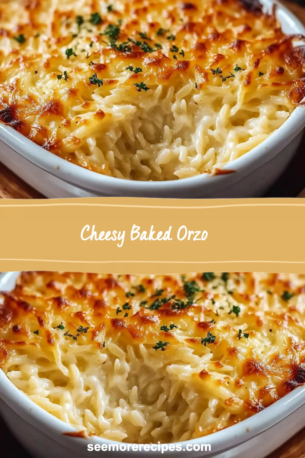 Cheesy Baked Orzo