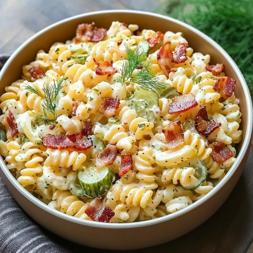 Dill Pickle Bacon Pasta Salad