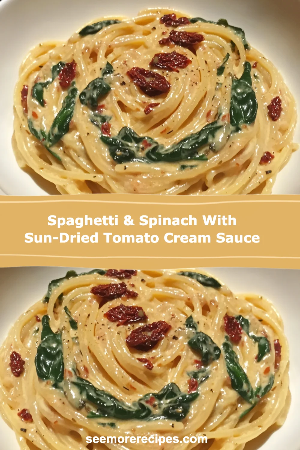 Delicious Spaghetti & Spinach with Sun-Dried Tomato Cream Sauce in Under 30 Minutes!