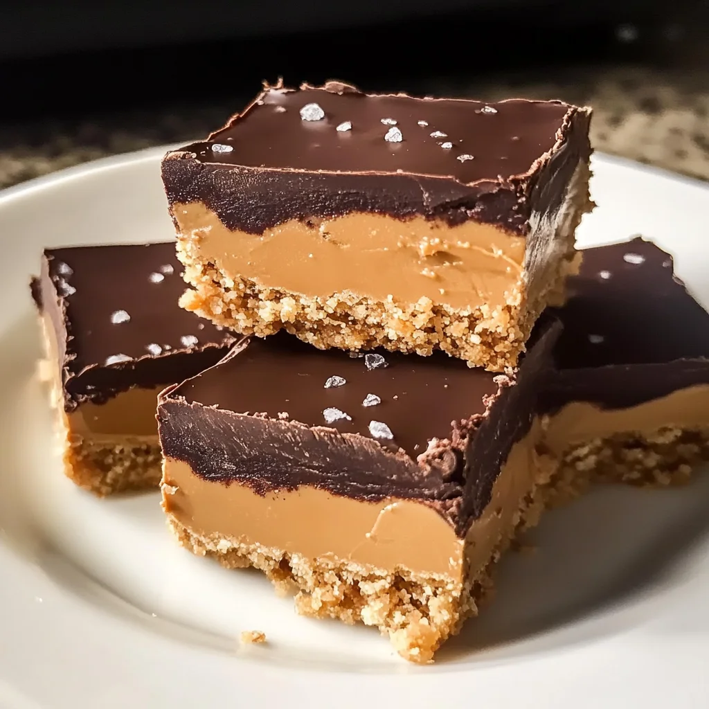 Dark Chocolate Sea Salt Buckeye Bars Recipe