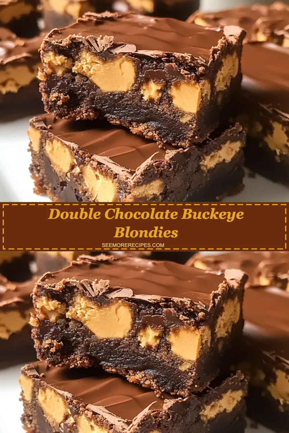 Indulge in Decadent Double Chocolate Buckeye Blondies - A Must-Try Recipe!