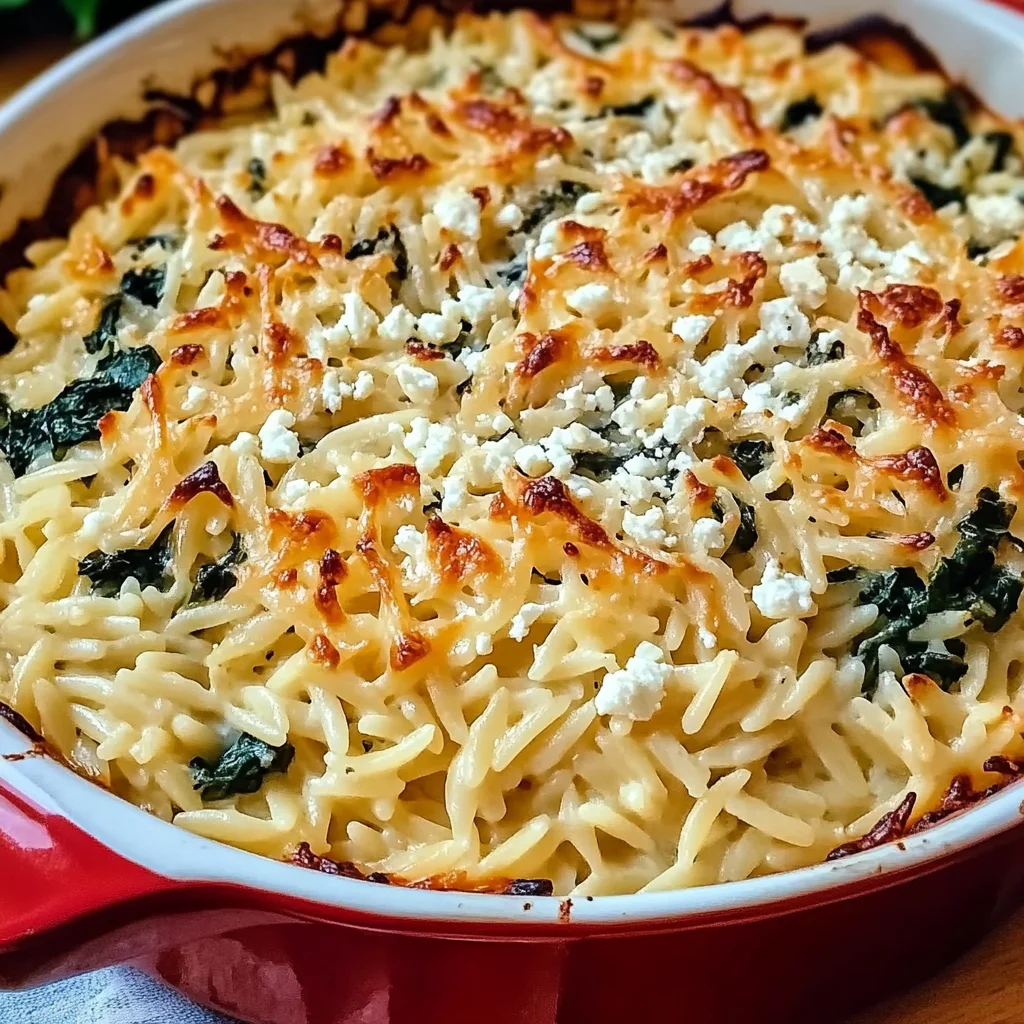 Mediterranean Spinach & Feta Orzo Bake Recipe