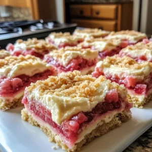 Rhubarb Bars with Cream Cheese Recipe (Deliciously Tart and Sweet!)
