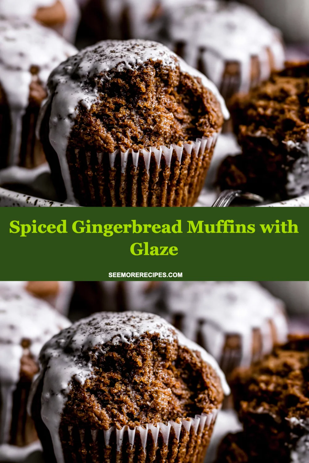 Delight in Spiced Gingerbread Muffins with Glaze for a Cozy Holiday Treat!