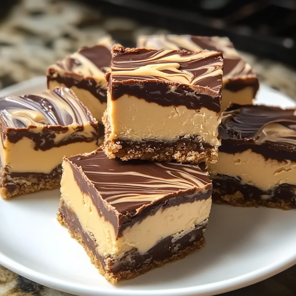 White Chocolate Marbled Buckeye Bars Recipe