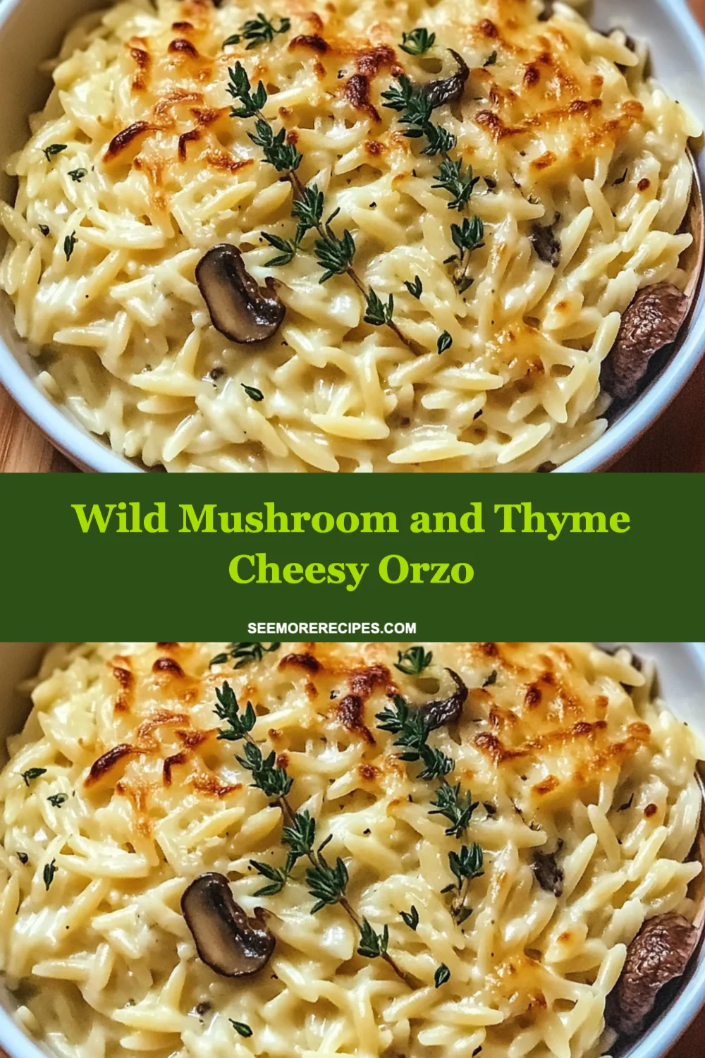 Wild Mushroom and Thyme Cheesy Orzo Recipe